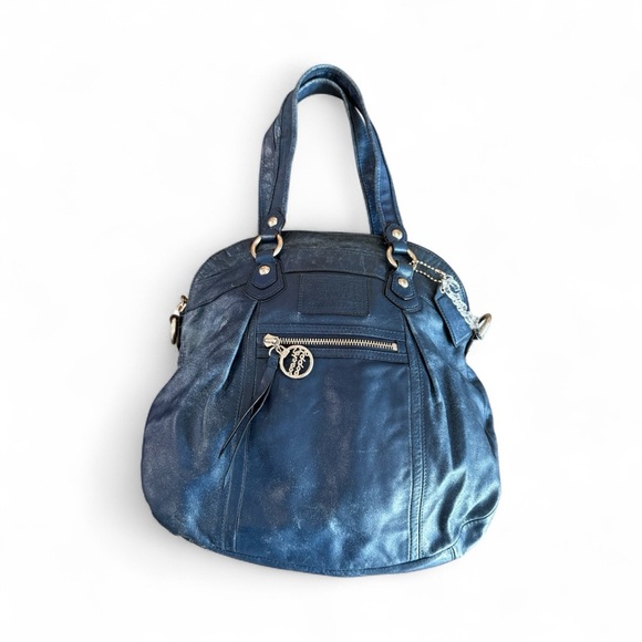 Vintage EUC Rare Coach Poppy Blue Shoulder Bag| Vintage Y2K Bag - Picture 2 of 16